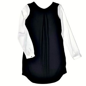Black and white short dress long sleeves